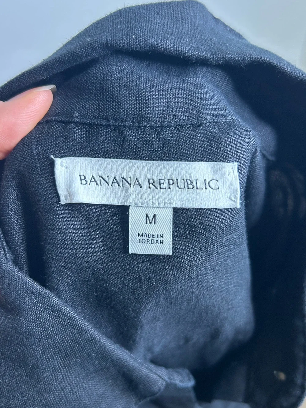 Banana Republic 100% Linen Black Asymmetrical Button Down Shirt Dress - Picture 13 of 15